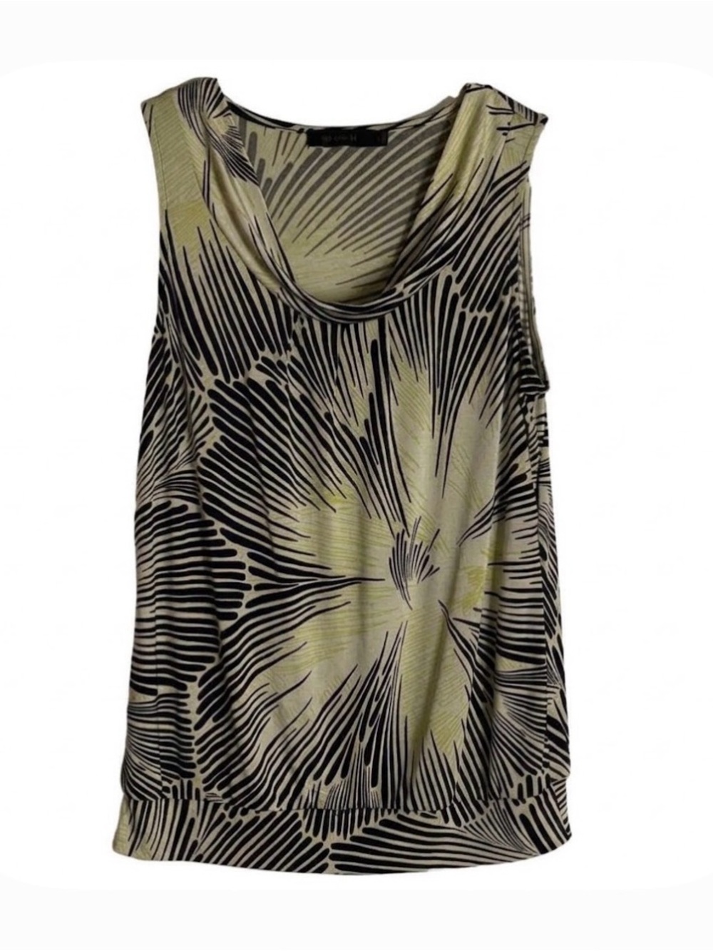 THE LIMITED Abstract Linear Pattern Sleeveless Blouse, Women’s M, Yellow Black
